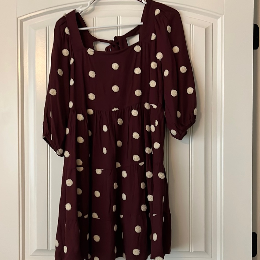 Blu Pepper Sz M Polka Dot Babydoll Dress